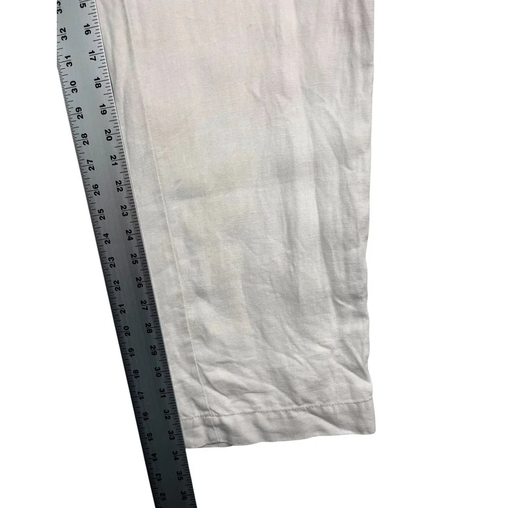 Tommy Bahama 36x34 Cream 100% Linen Relax Dress Casual Pants Trousers Flat Front